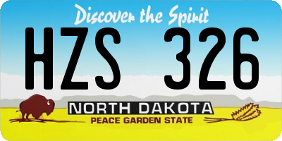 ND license plate HZS326