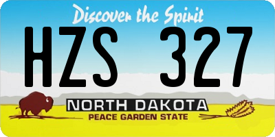 ND license plate HZS327