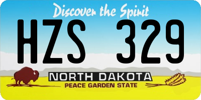 ND license plate HZS329