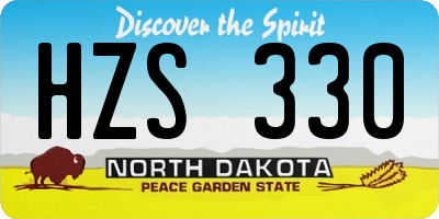 ND license plate HZS330