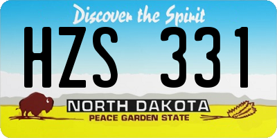 ND license plate HZS331