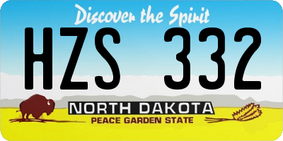 ND license plate HZS332