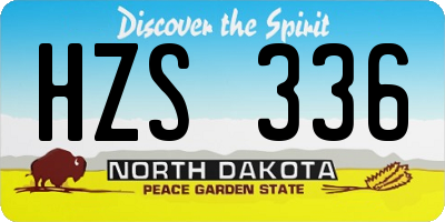 ND license plate HZS336