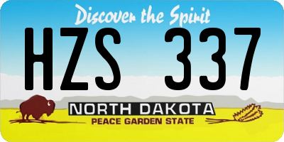 ND license plate HZS337