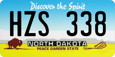 ND license plate HZS338