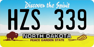 ND license plate HZS339