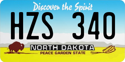 ND license plate HZS340