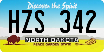 ND license plate HZS342