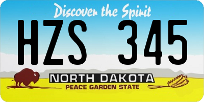 ND license plate HZS345