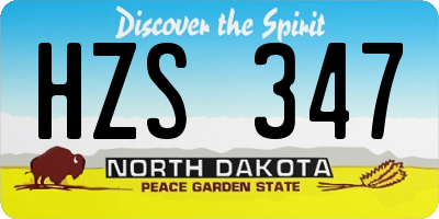 ND license plate HZS347