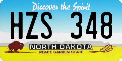 ND license plate HZS348