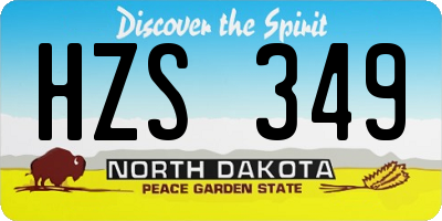 ND license plate HZS349