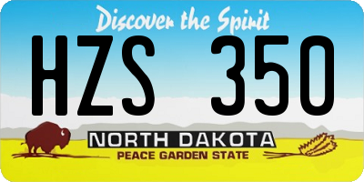 ND license plate HZS350