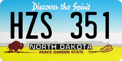 ND license plate HZS351