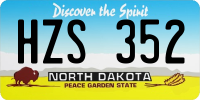 ND license plate HZS352