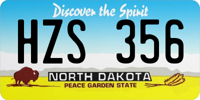 ND license plate HZS356