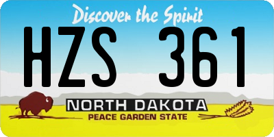 ND license plate HZS361