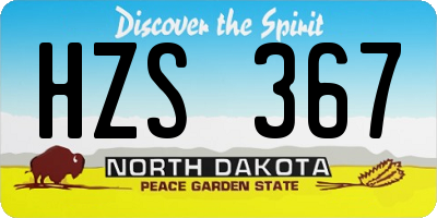 ND license plate HZS367
