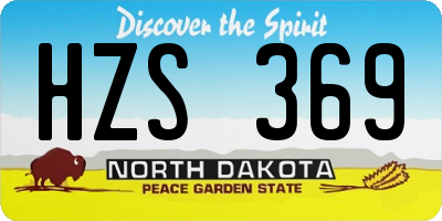 ND license plate HZS369