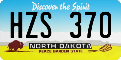 ND license plate HZS370