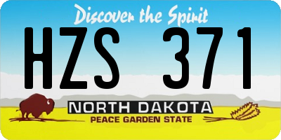 ND license plate HZS371