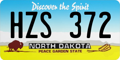 ND license plate HZS372