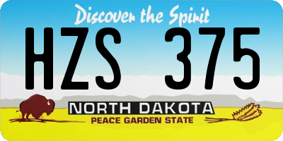 ND license plate HZS375