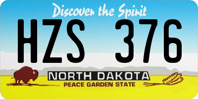 ND license plate HZS376