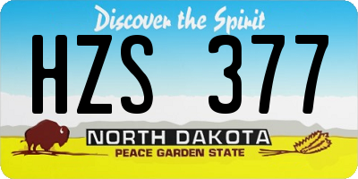 ND license plate HZS377