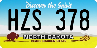 ND license plate HZS378