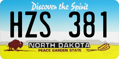 ND license plate HZS381