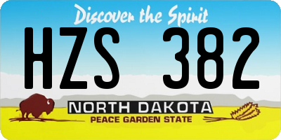ND license plate HZS382