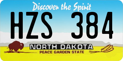 ND license plate HZS384