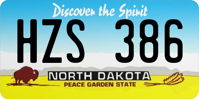 ND license plate HZS386