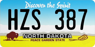 ND license plate HZS387