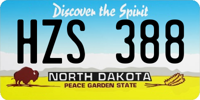 ND license plate HZS388