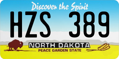 ND license plate HZS389