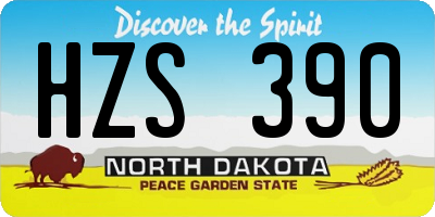 ND license plate HZS390