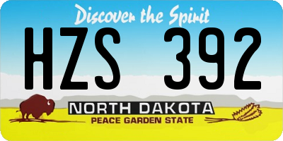 ND license plate HZS392