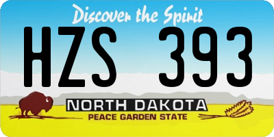 ND license plate HZS393