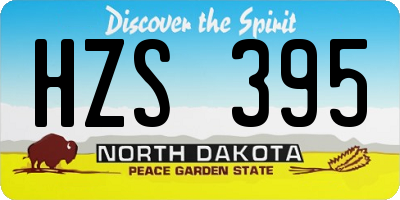 ND license plate HZS395