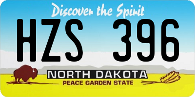 ND license plate HZS396