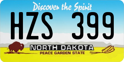 ND license plate HZS399