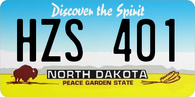 ND license plate HZS401