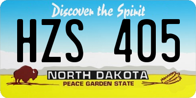 ND license plate HZS405