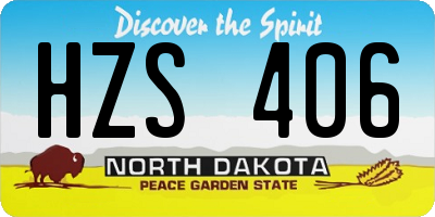 ND license plate HZS406