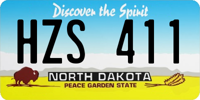 ND license plate HZS411