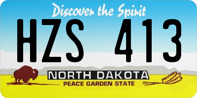 ND license plate HZS413