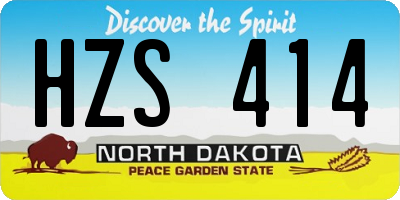ND license plate HZS414