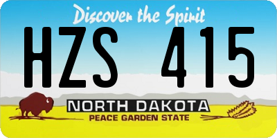 ND license plate HZS415